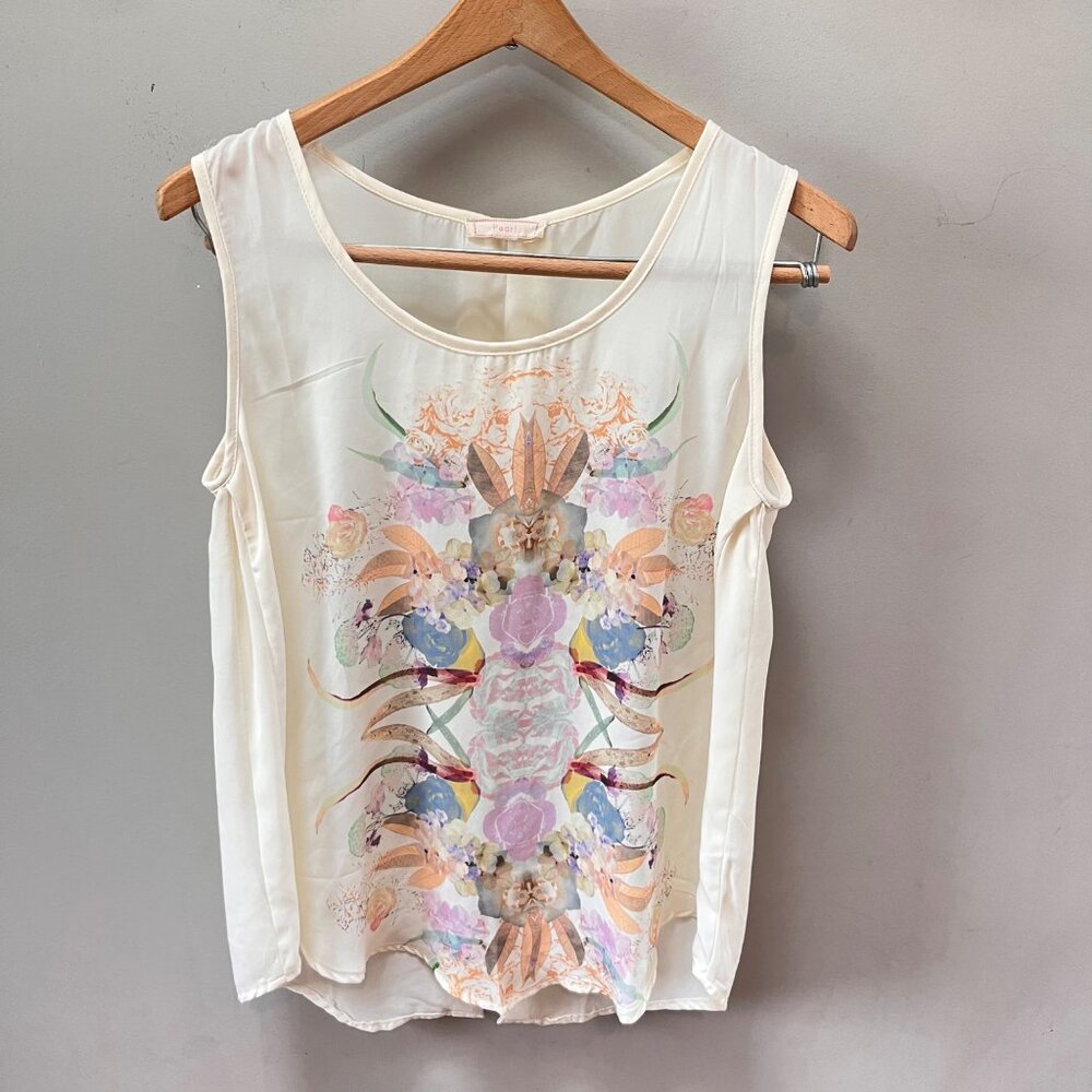 Pearl Womens S Sleeveless Printed‎ Floral Top Polyester